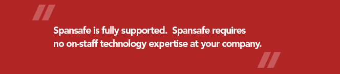 Spansafe is fully supported and requires no on-staff technology expertise at your company.